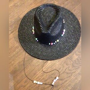 NEW! Rare Wyeth boho charmed straw Beaded Women's Rancher